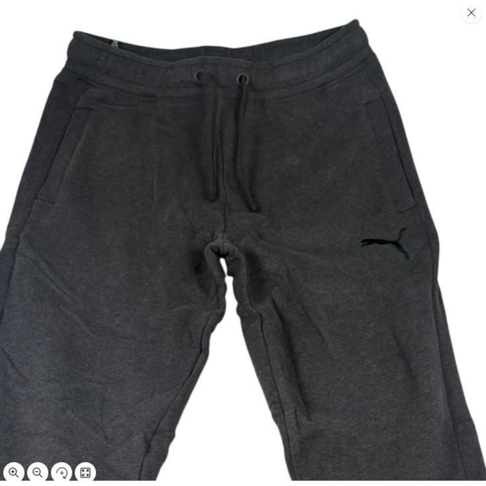 Puma Mens Fleece Sweatpants Dark Grey Heather Straight Leg Joggers 581125-03 S